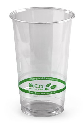 Clear Cup 700ml/24oz Green Stripe Bio 50/20