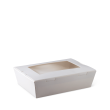 Lunch Box - With Window, White, Medium