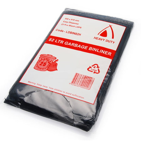 Bin Liner - 82L HD Black Huh 25/10