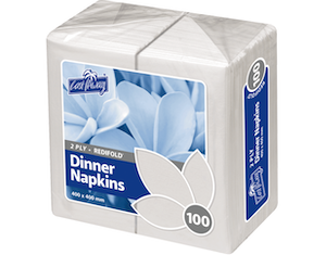 Dinner Napkin 2 Ply Redifold White (GT Fold) MPM 100/10