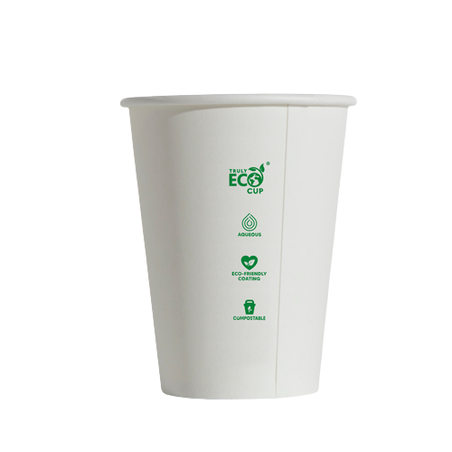 Coffee Cup - 12oz Truly ECO Single Wall White Pin 50/20