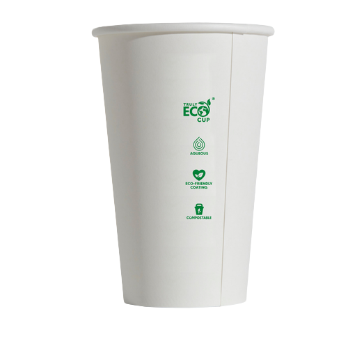 Coffee Cup - 16oz Truly ECO Single Wall White Pin 50/20