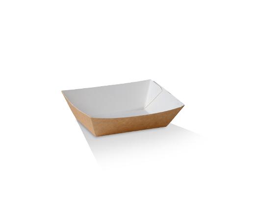 Food Tray #1 - White/Brown, Pac 250/4