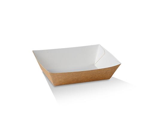 Food Tray #2 - White/Brown, Pac 150/6