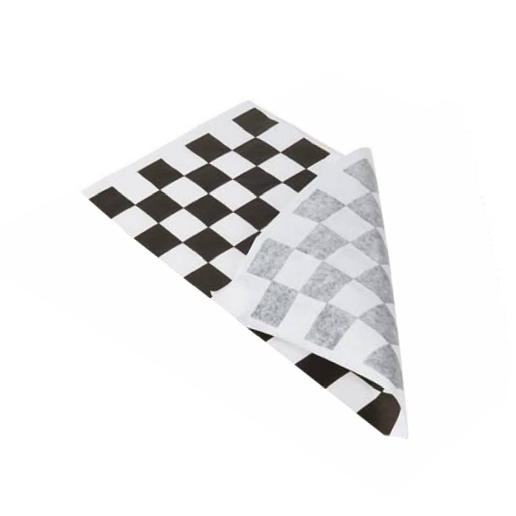 Greaseproof Paper - Blue Gingham, 200x330mm 400pk