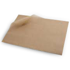 [800386] Greaseproof Lunch Wrap - 1/4 Cut Brown 330x200mm DP