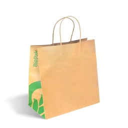 [BAG-TA-T-LARGE] Kraft Paper Carry Bag - Twist Handle, Wide Gusset, Large 300x170x305mm Bio 250