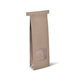 [C644S0010] Tin Tie Small Window Bag - Kraft
