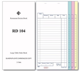 [RD104] Docket Book 104 - Large, Quad Carbonless,  25pg