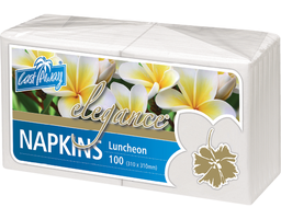 [CA-NAPELCH] Lunch Napkin 2 Ply Elegance White (Quarter Fold) MPM 100/10