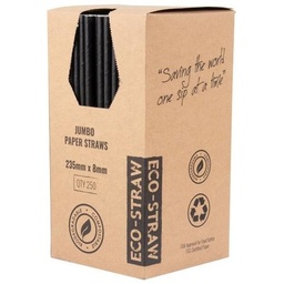 [AUSPJ250BLA] Jumbo Paper Straw - Black