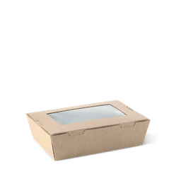 [L564S0010] Lunch Box - With Window Small Kraft Det 50/4