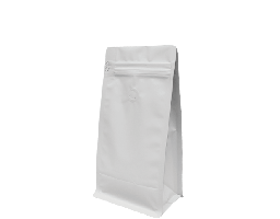 [CA-CBB500-WHT] Coffee Bag - White, Box Bottom, 500g